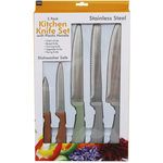 5 Pack Stainless Steel Kitchen Knife Set with Plastic Handle