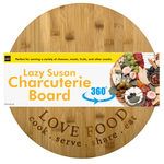 Rotating Charcuterie Board with Love Food Engraved Wording