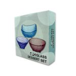 4 Piece Glass Square Dessert Bowl Set