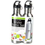 24 oz. Stainless Steel Sports Bottle Set