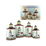 4 Piece Light House Ceramic Canister