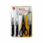 5 Pack knife set with cutting board