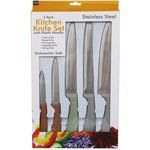 5 Pack Stainless Steel Kitchen Knife Set with Plastic Handle