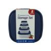 Square plastic storage set, 4 bowls and 4 lids