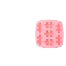 1pc; Puzzle Piece Chocolate Mold; 3D Silicone Mold; Pizzle Piece Shaped Candy Mold; Fondant Mold; Jello Mold; Ice Cube Trays; For DIY Cake Decorating (Color: Pink 1pc)