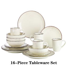 Vancasso Navia-C 16/32/48-Piece Stoneware Ceramic Dinnerware Set with Dinner Plate,Dessert Plate,800ml Bowl,Mug Tableware Set (Color: 16-Piece)