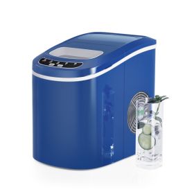 Mini Portable Electric Ice Maker Machine with Ice Scoop (Color: Navy)