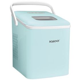 Igloo IGLICEB26HNPK 26-Pound Automatic Self-Cleaning Portable Countertop Ice Maker Machine with Handle, Pink (Color: Aqua)